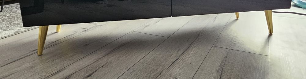 Szafka RTV - stan idealny, fronty połysk + złote nóżki