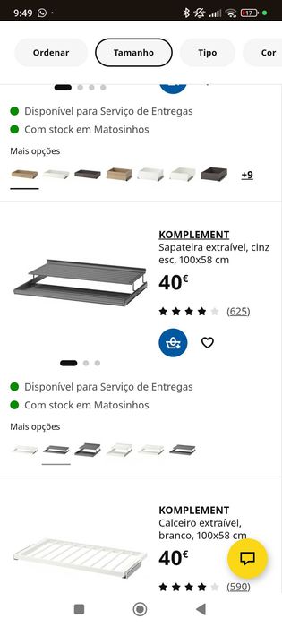 2x Sapateiras KOMPLEMENT 100x58