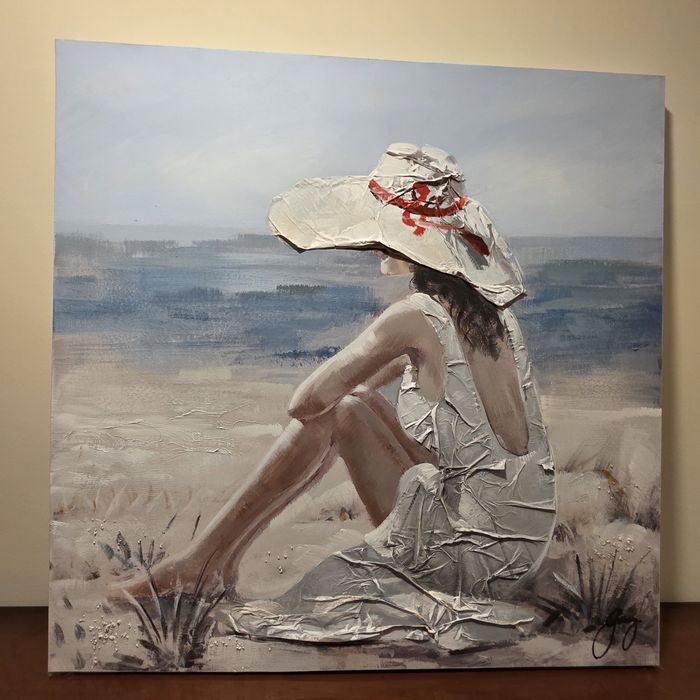 Tela/Quadro pintado à mão 80 x 80