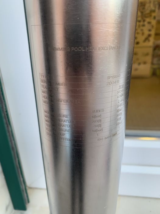 Permutador de calor para piscina (pouco uso)