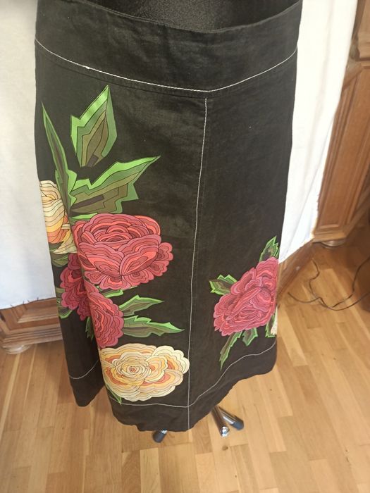 Spódnica lniana Solar rozmiar S w kwiaty k