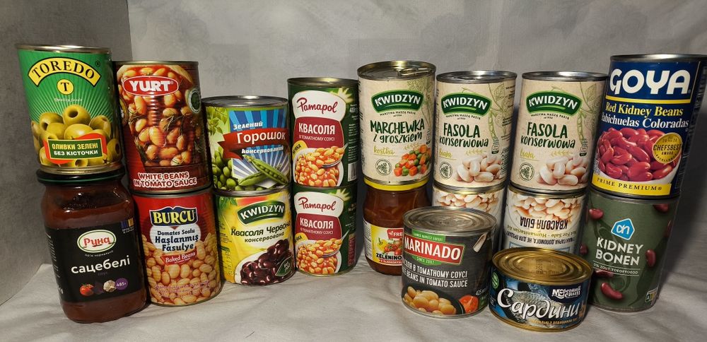 Спагетті, рис басматі, пластивці вівсяні, консерви, макорони