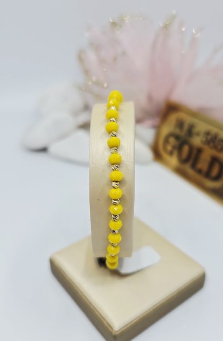 Złota bransoletka na sznurku próba 585 14k