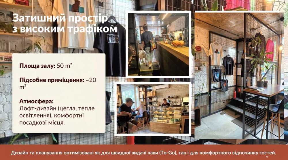 Продається Кавʼярня — Чистий прибуток 56 296 грн/міс. Окупність 14 міс
