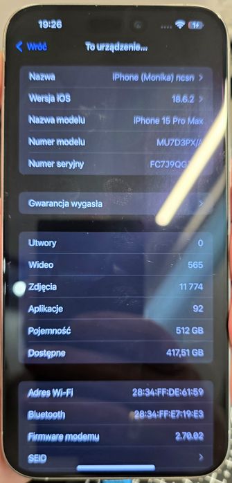 iPhone 15 Pro Max titanium white 512Gb