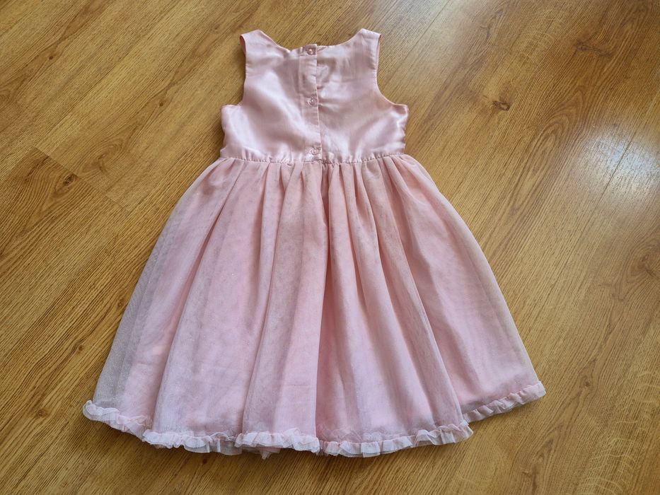 rozm. 122 H&M sukienka elegancka pudrowy róż tiul