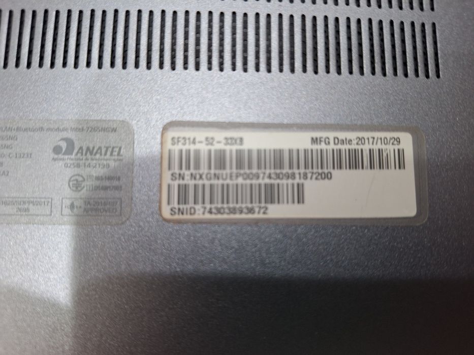 Laptop Acer Swift 3  SF314-52, i3, 8GB ram, 250 GB