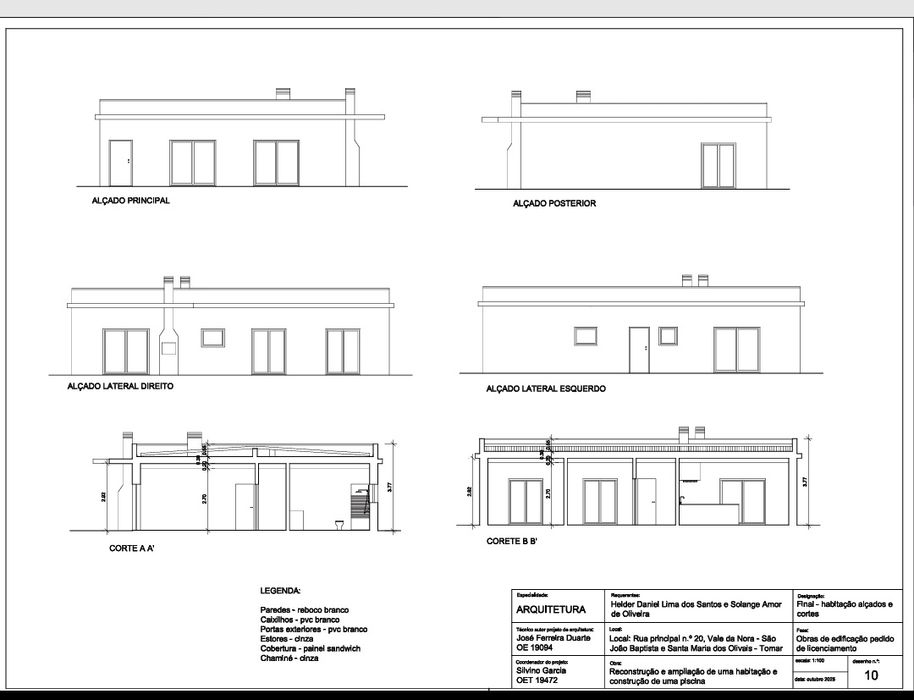 Moradia para reconstrução com projeto de arquitetura aprovado