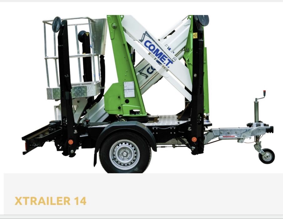 Podnośnik koszowy na przyczepce przyczepka