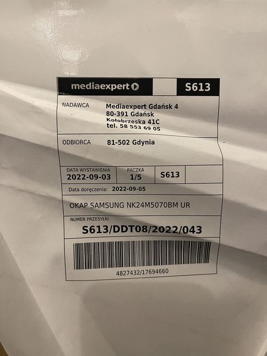 Okap kuchenny NOWY  / Samsung