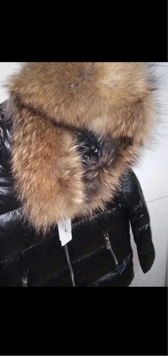 Kurtka puchowa cieplutka z jenotem z kapturem super