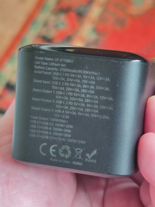 Повербанк 27000 mah 140W Павербанк с быстрой зарядкой QC3 pd