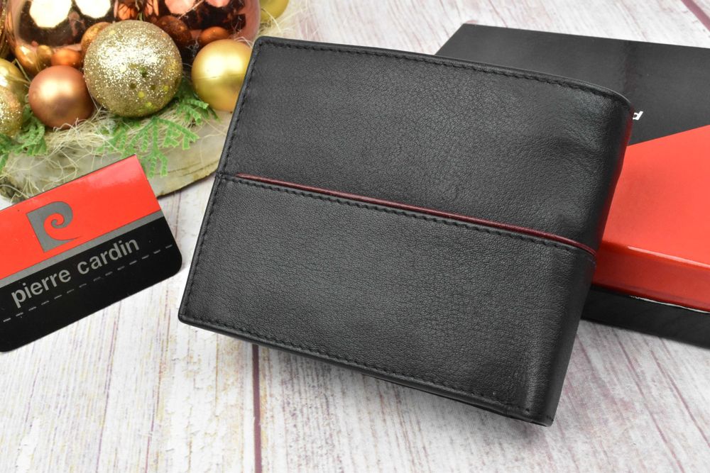 Portfel męski Pierre Cardin skóra naturalna kolor Red Black