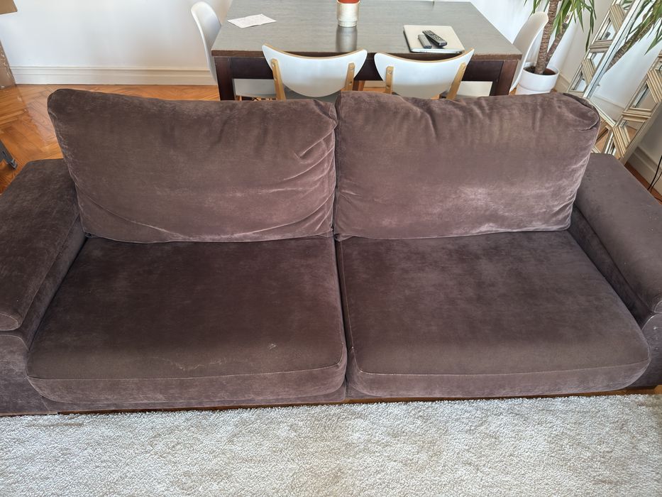 Sofa castanho 3 lugares