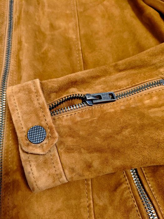 Superdry куртка S / M 46 шкіряна замшева руда рижа байкерська чоловіча