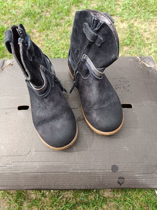 Kozaczki kozaki wiosenne zamszowe 27 wkładka 27cm clic skórzane hiszpa