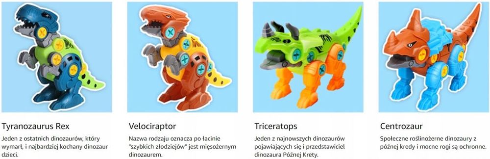 DIY Dinozaur zabawka PREZENT edukacyjna motoryka