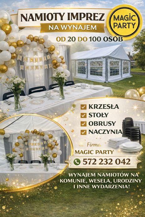 Namioty Imprezowe ,krzesla ,stoły Wynajem