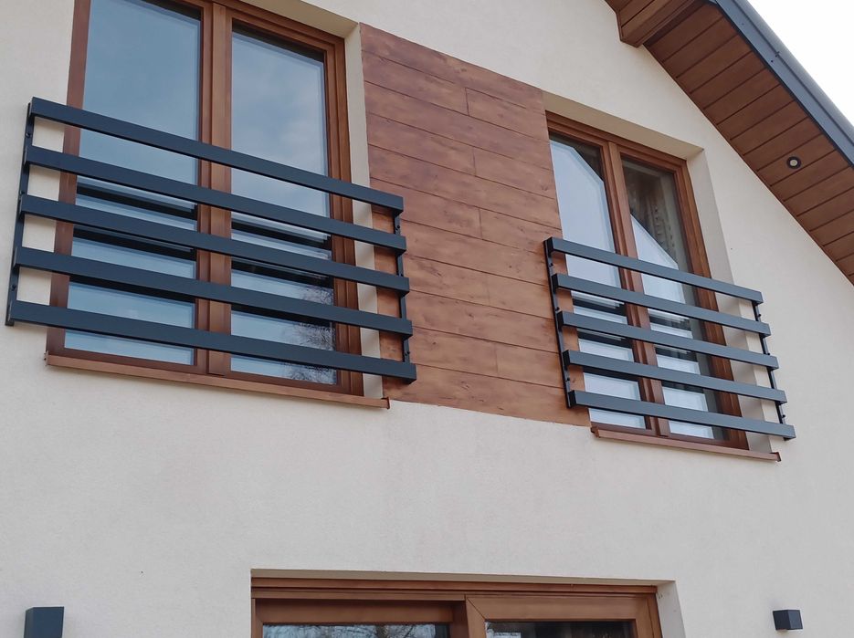 Balustrada francuska balkon francuski zewnętrzna do ściany ocynk ral