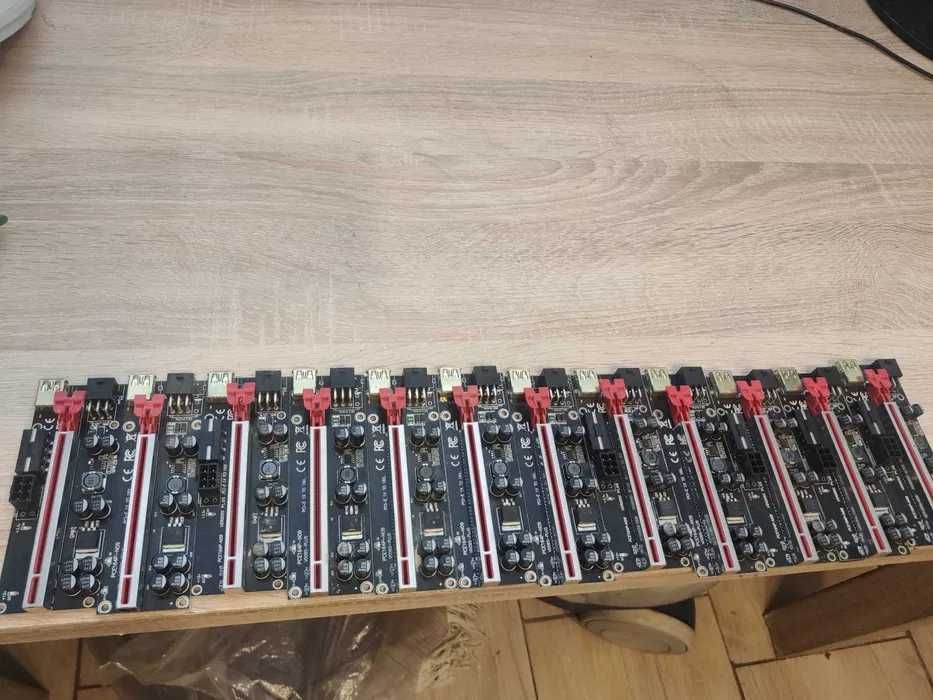 Płyta B250 + 12 riserów + zasilacz + CPU + RAM + wentylatory