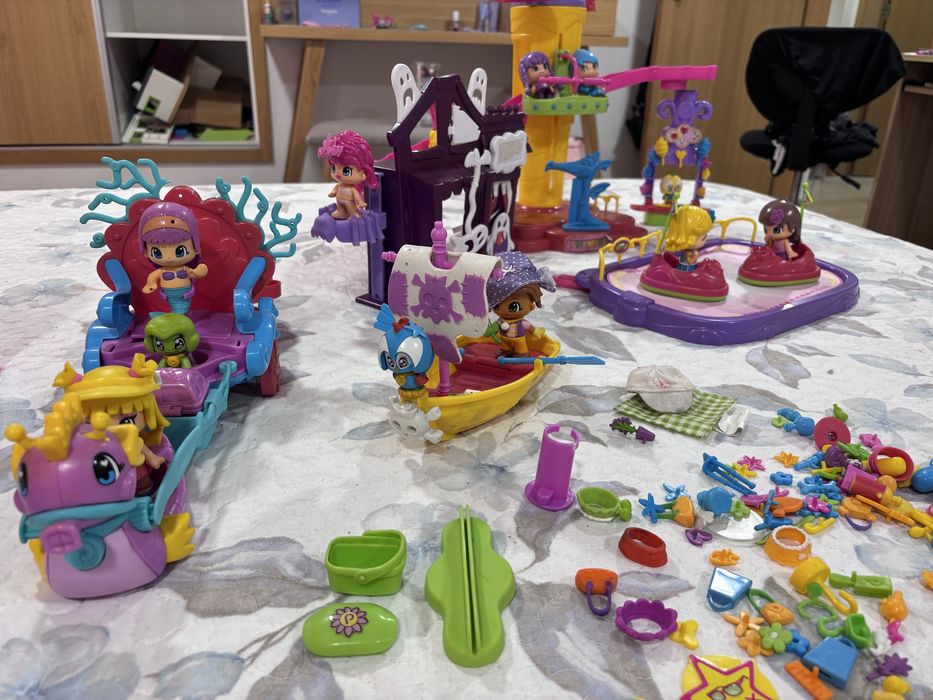 Pinypon parque de diversões, barco pirata e hamburgaria