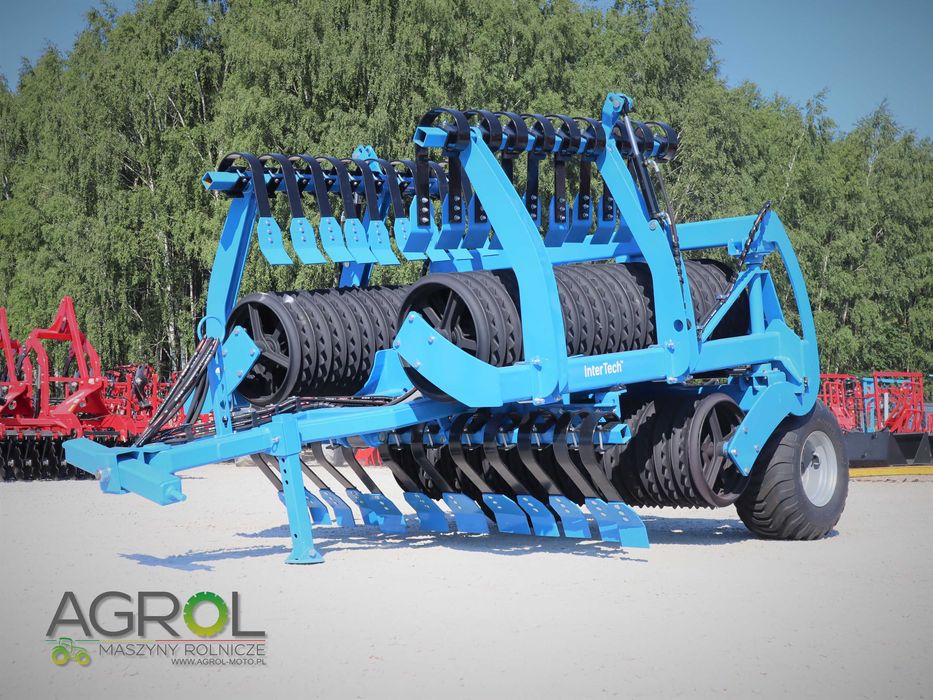Wał posiewny 6,3m fi 600 z włóką Inter-Tech koła 400ki Agro-Factory
