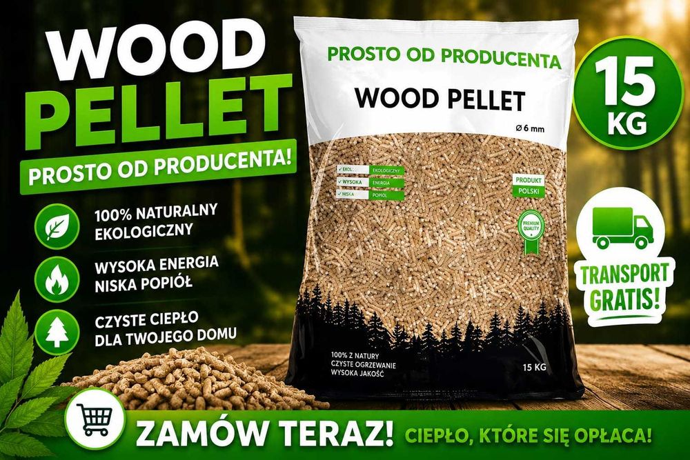 Pellet z Certyfikatem  A1  100% Sosnowy od Producenta , Paleta 1005kg