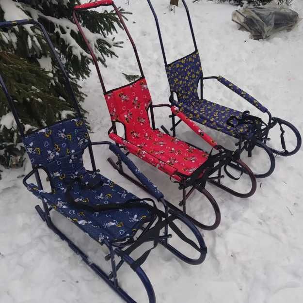 Санки дитячі санчата саночки з батьківською ручкою нові складні