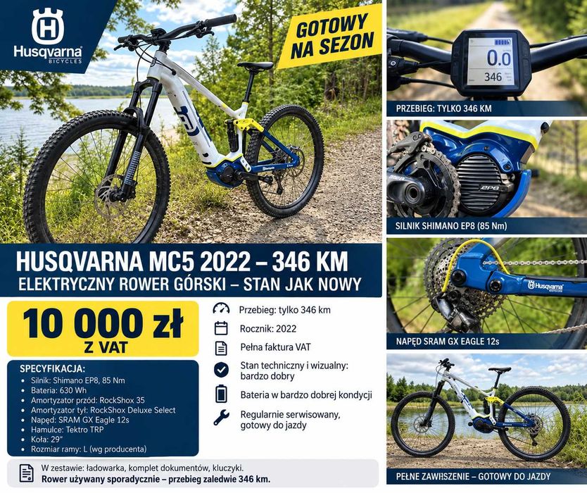 Husqvarna Mountain Cross MC5 | EP8 | RockShox | Przebieg 346 km | FV VAT