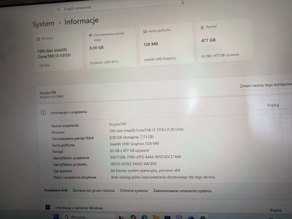 laptop msi modern 15 i3 1315u 8gb 512gb