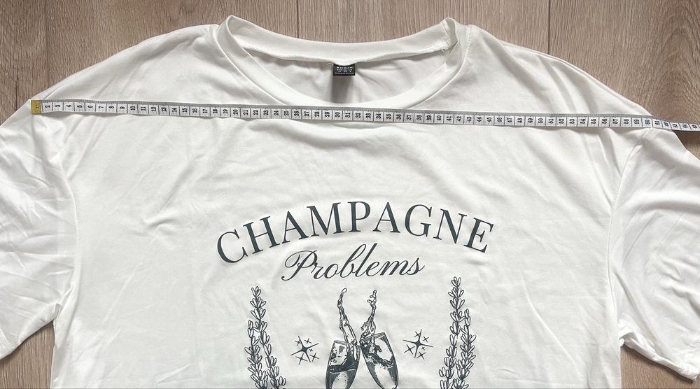 Biala koszulka t-shirt na krotki rekaw oversize M