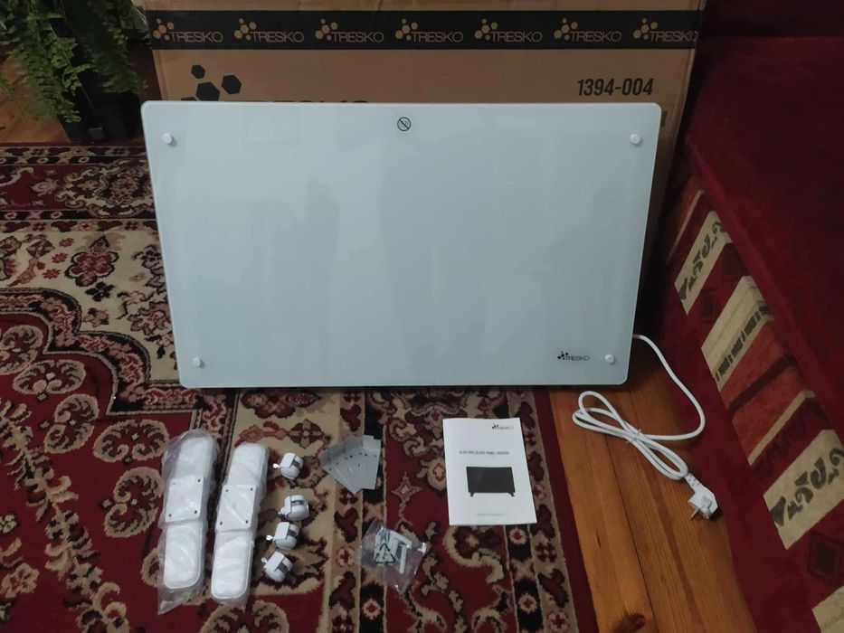 Tresko Szklany grzejnik konwektorowy 2000 W GPH-20 Biały