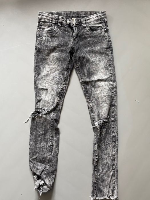 Mana Jeans Jeansy dla dziewczynki Skinny szare przetarcia 10-11 lat S