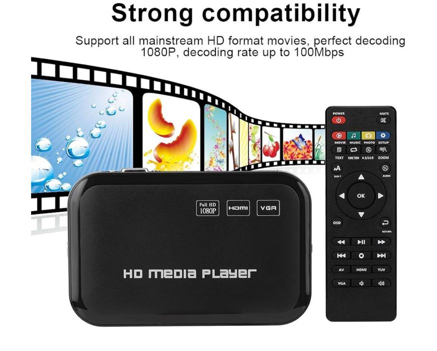 Odtwarzacz multimedialny wideo 1080P HDMI Vga