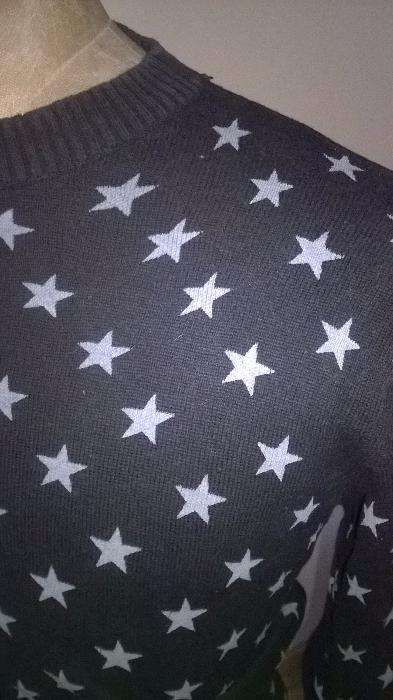 SWETER męski gwiazdki LD PDT M czarny