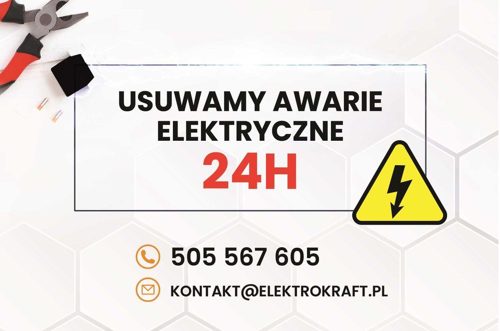 Instalacje elektryczne, Usuwanie awarii 24H. 5 lat gwarancji