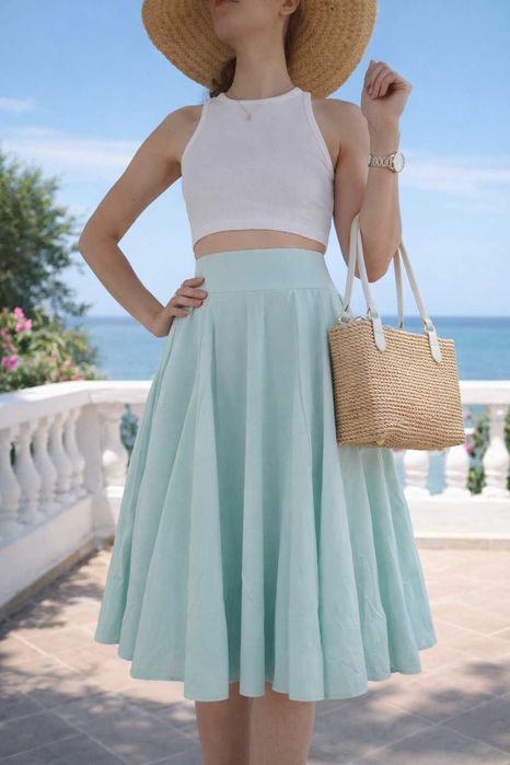 Spódnica ołówkowa w kolorze kremowym, rozmiar XS