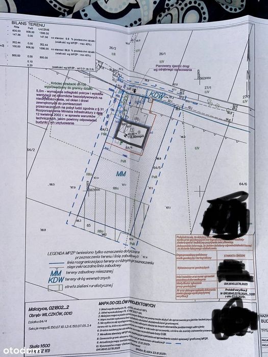 Działka budowlana z PnB/ Dom Heweliusz 2 PS/ 25x60/ 1506 m2