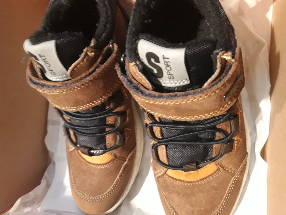 Buty ocieplane, skóra