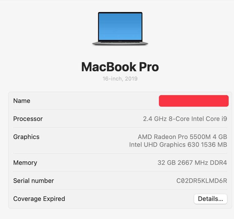 ТОП Macbook Pro 16" 2019 Intel i9 /Radeon Pro 5500M 4GB / 32 GB RAM