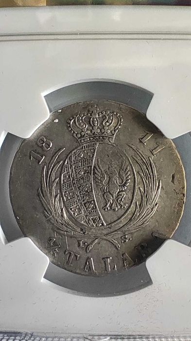 Moneta w gradingu: 1/3 talara 1811, Księstwo Warszawskie, NGC VF DETAILS