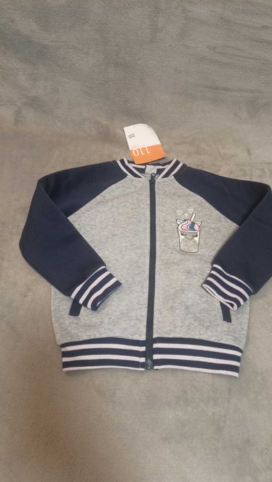 Bluza cienka kurtka dziewczynka 110 4-5 lat  nowa szara rozpinana kik