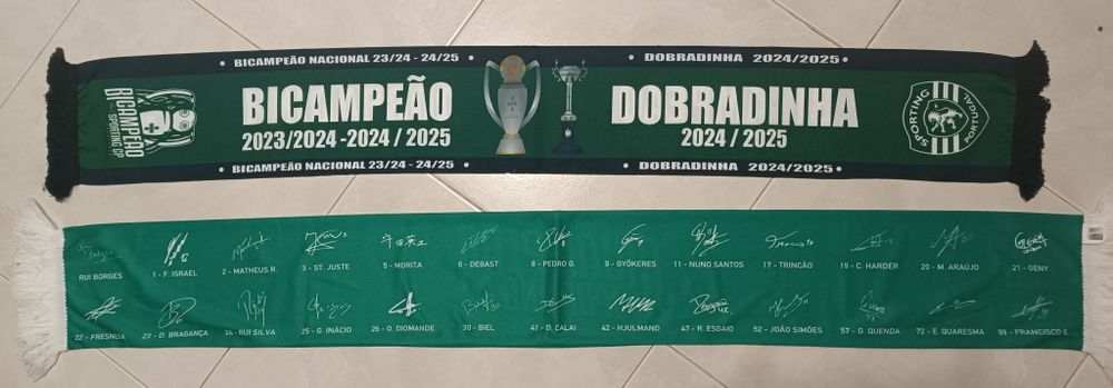 2 cachecois do Sporting historicos Bicampeão