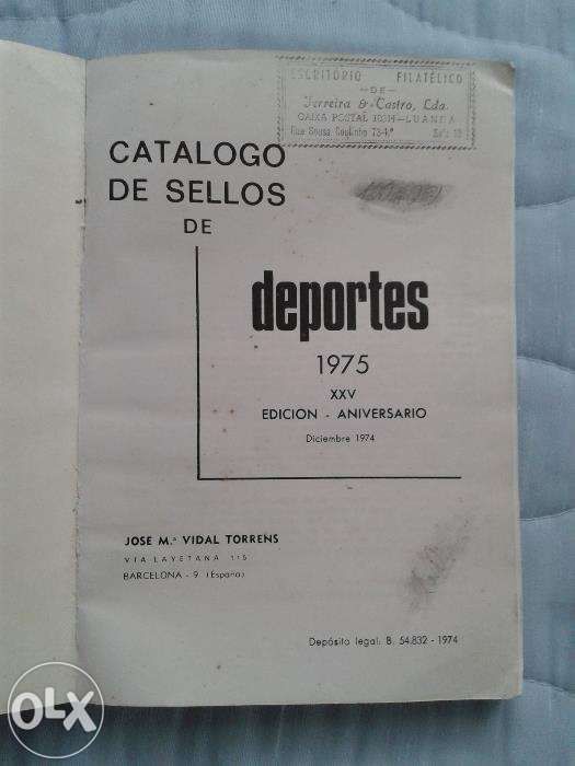 livro catálogo selos desporto