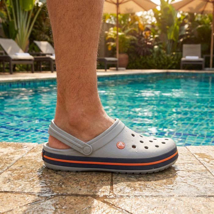 Оригінал! Крокси Crocs Сrocband Light Grey/Navy 36-45р. M4-M12