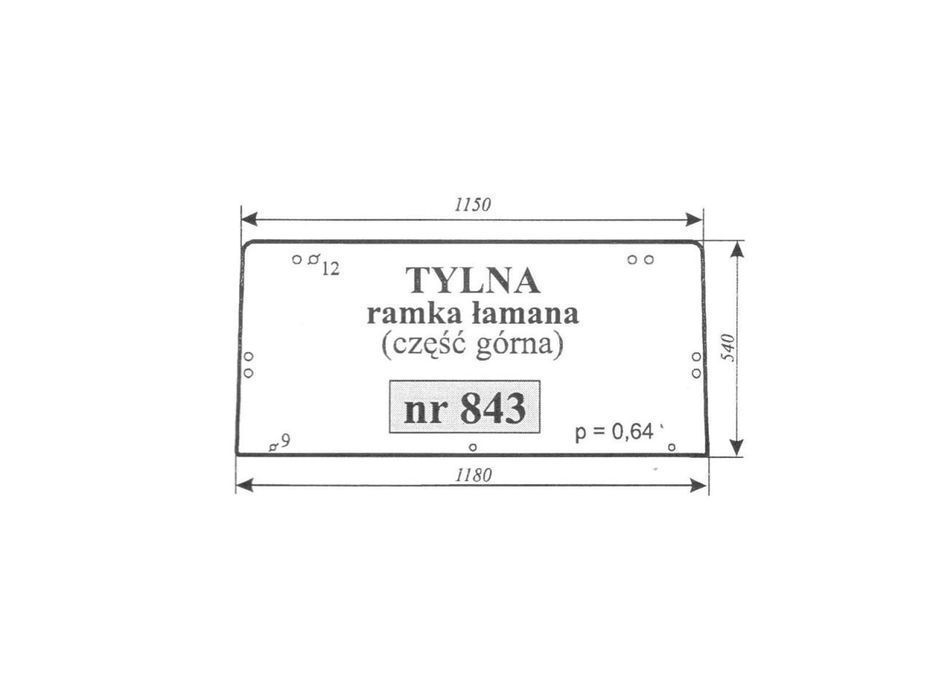 szyba tylna renault 843