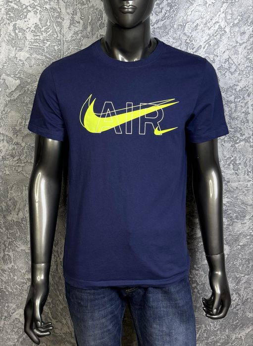 Nike Air футболка M размер спортивная синяя с принтом