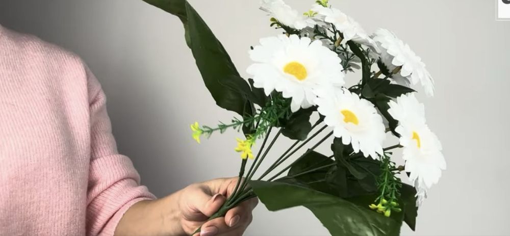 Штучний букет РОМАШОК, ромашки, ромашків голів 14 висота 50 см