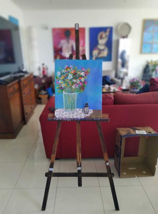 Cavalete de Pintura para Estúdio de Artista Plástico