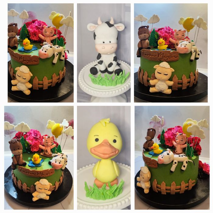 Figurki z masy cukrowej dekoracje na tort dla dziecka miś safari